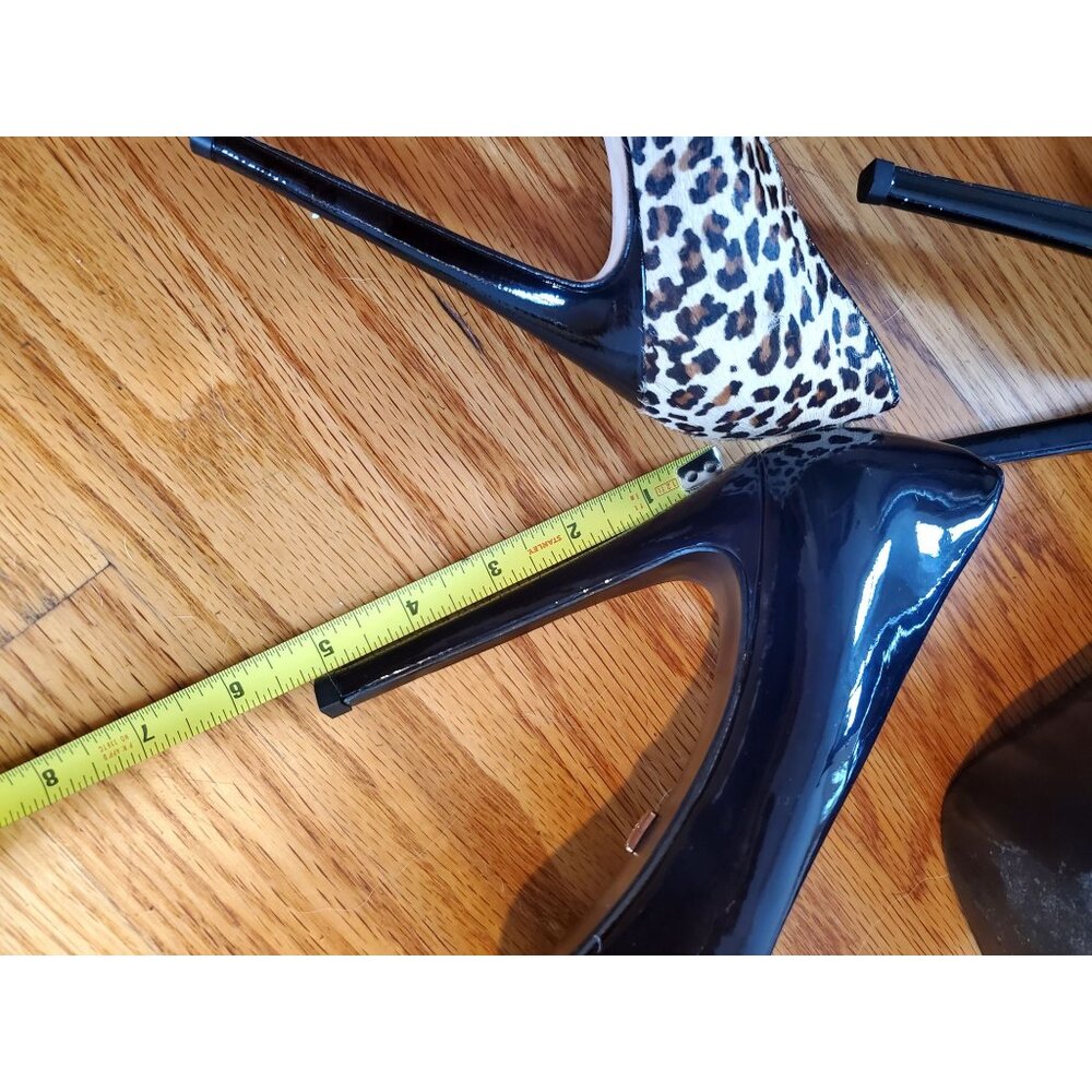 Lot of 2 Womens High Heel Pumps Leopard Print & Black Patent 5-Inch Heels Size 9 - Picture 5 of 16